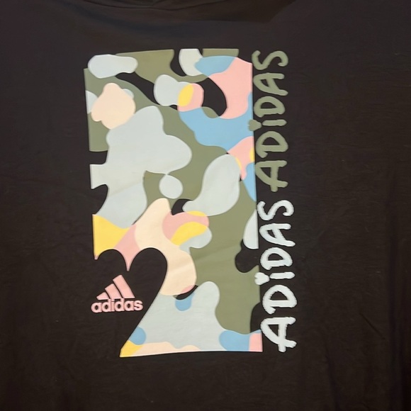 ADIDAS BLACK LIGHTWEIGHT LONG SLEEVE HOODED T SHIRT - Picture 2 of 6